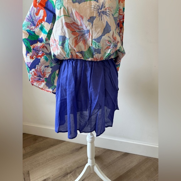 Flying Tomato Vibrant Orange and Purple Floral Print Lined Skirt - Picture 3 of 7